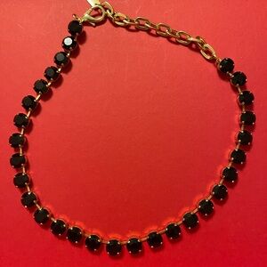 Tova black Swarovski crystals Chic Black and Gold Necklace